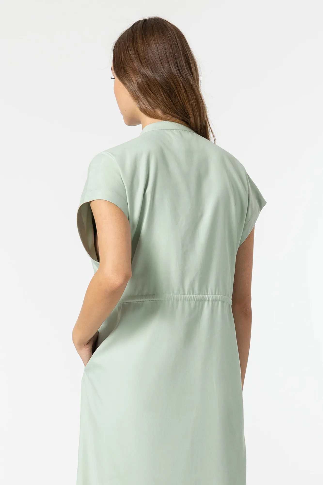 Tiffosi Vestido Efecto Piel De Melocoton Verde