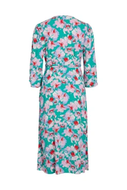 Vila Vestido Envolvente Manga 3/4 Verde