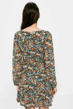 * Vestido Escote Corazon Estampado Negro Best