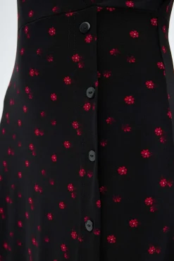 Inside Vestido Escote Cruzado Con Estampado Negro Sale