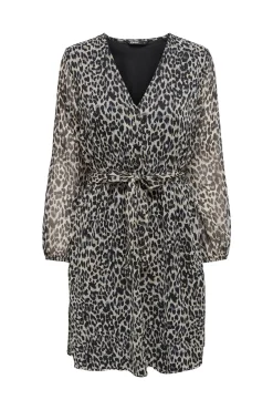Only Vestido Escote Pico Beige Medio Best