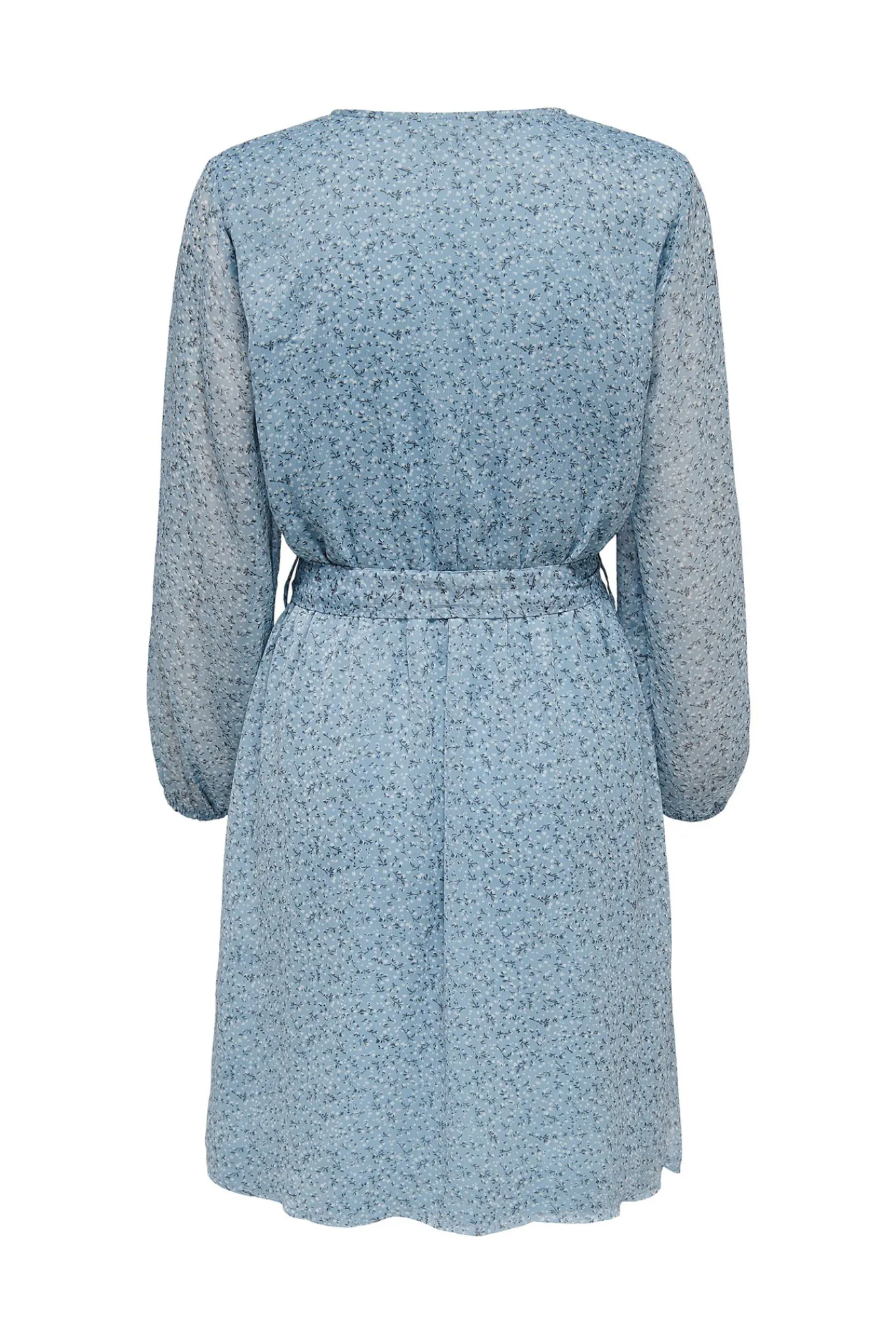 Only Vestido Escote Pico Azul Medio Best