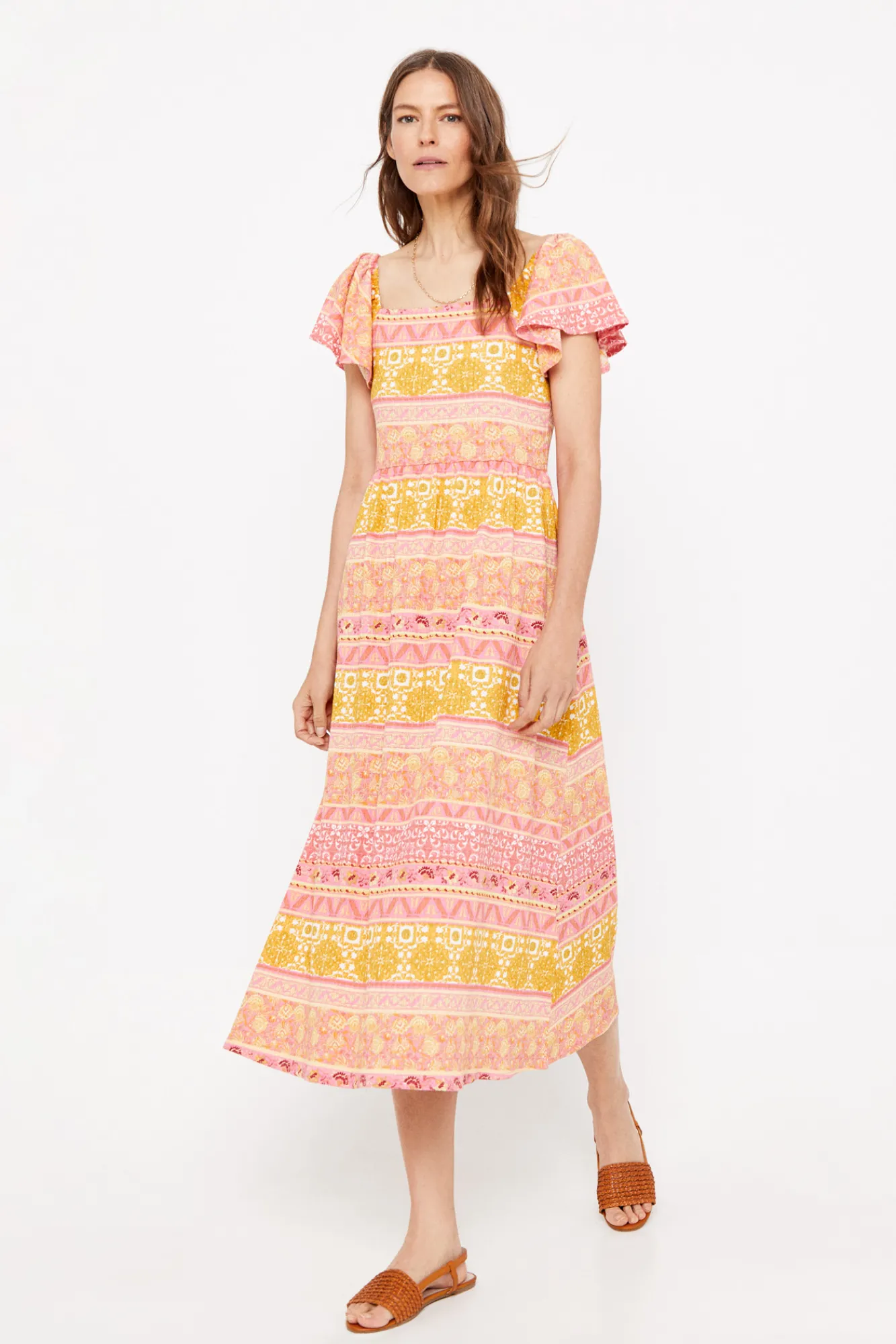 Cortefiel Vestido Estampado Estructura Multicolor New