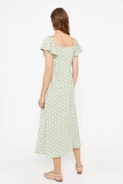 Cortefiel Vestido Estampado Estructura Estampado Blanco Discount