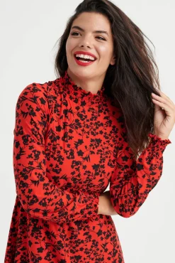 Inside Vestido Estampado Floral Rojo Best