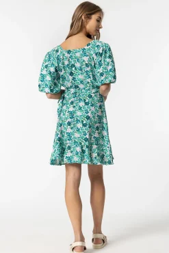 Tiffosi Vestido Estampado Floral Cruzado Verde Discount