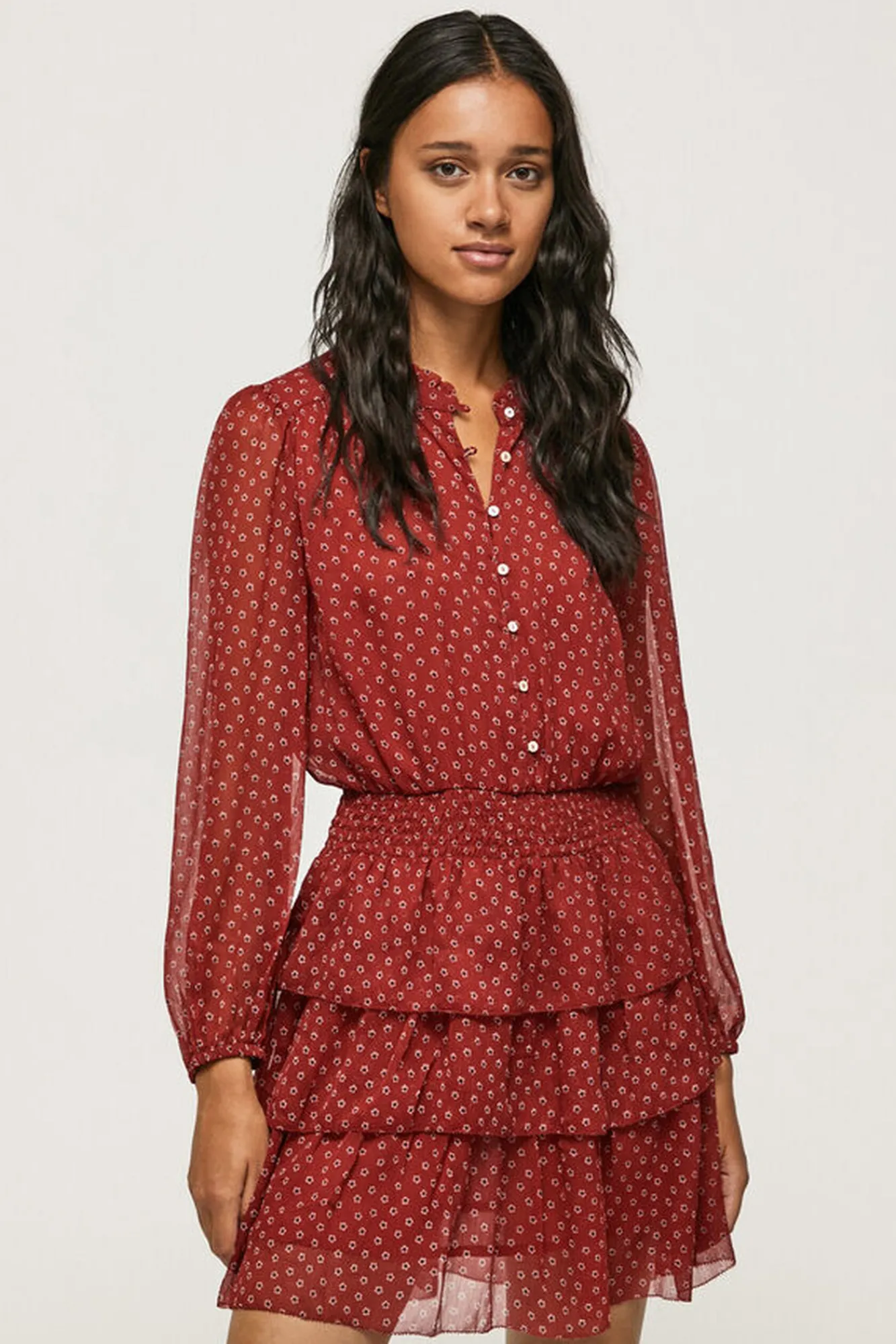 Pepe Jeans Vestido Estampado Floral Delia Granate