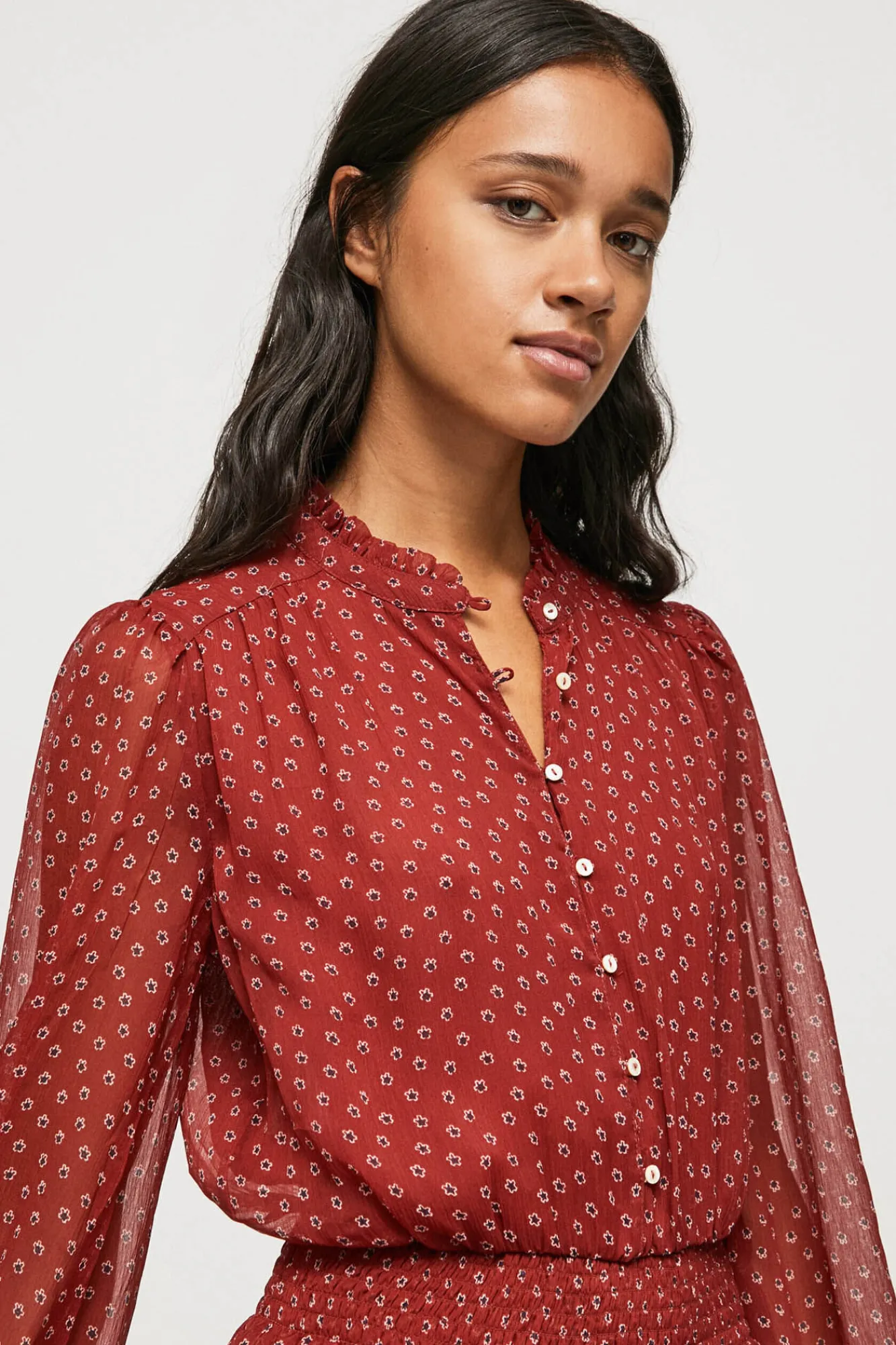 Pepe Jeans Vestido Estampado Floral Delia Granate