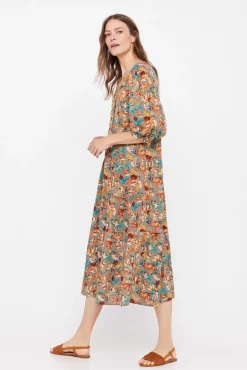 Cortefiel Vestido Estampado Flores Estampado Verde Online