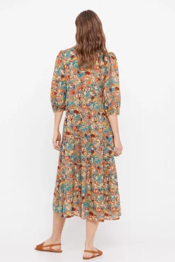 Cortefiel Vestido Estampado Flores Estampado Verde Online