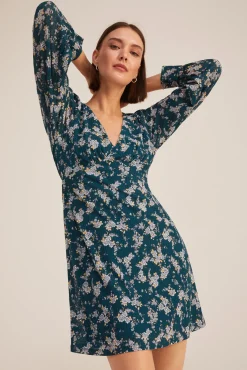 * Vestido Estampado Flores Negro Online
