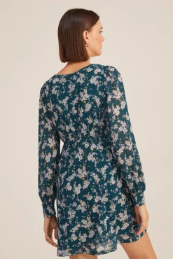 * Vestido Estampado Flores Negro Online