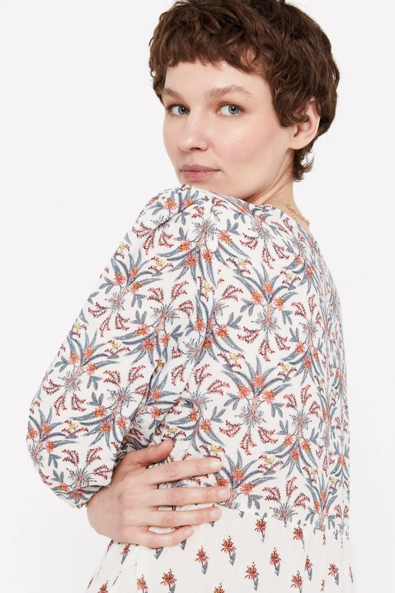 Cortefiel Vestido Estampado Flores Estampado Blanco Best