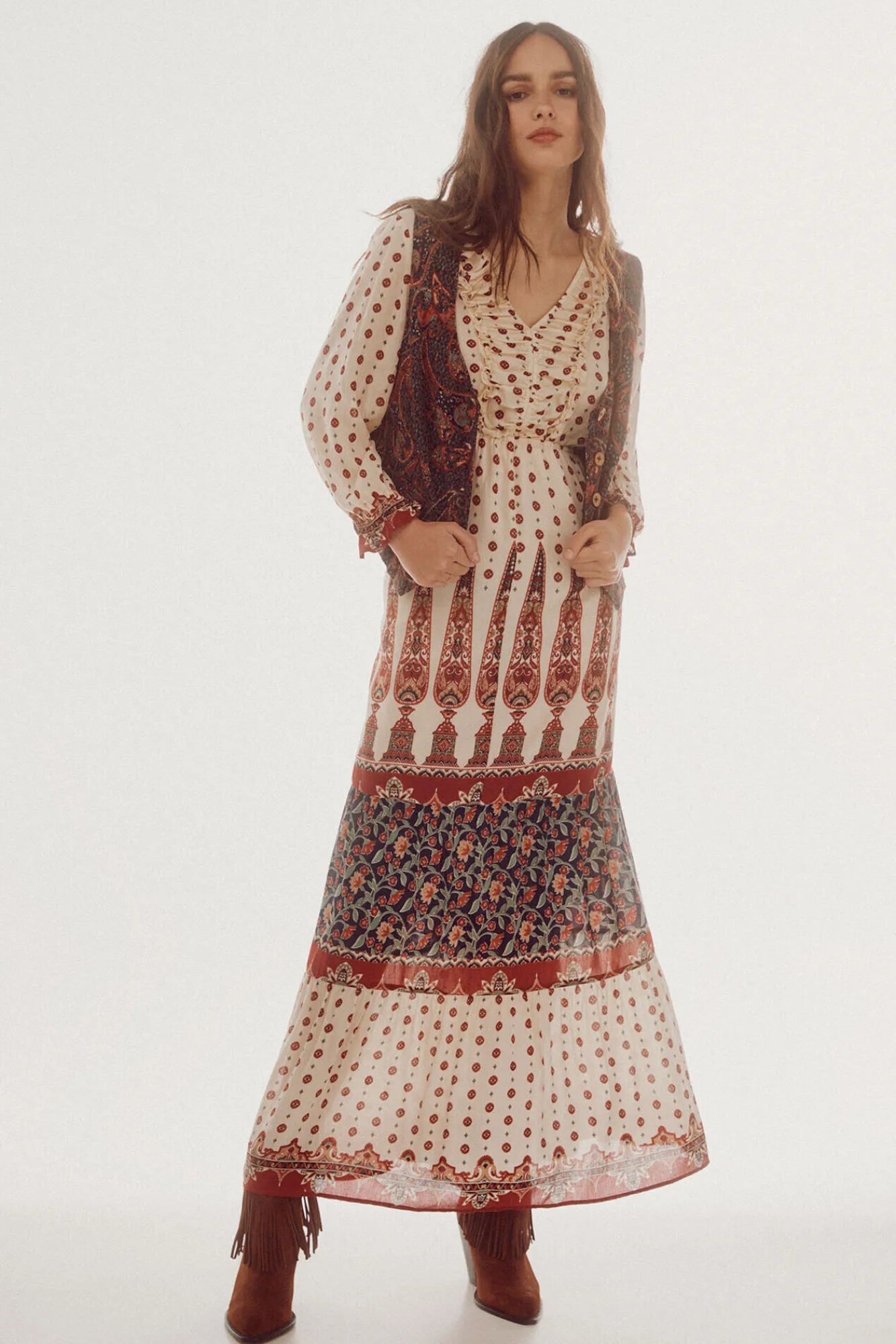 Slowlove Vestido Estampado Largo Multicolor Hot