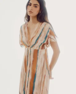 Slowlove Vestido Estampado Tie Dye Estampado Blanco Online