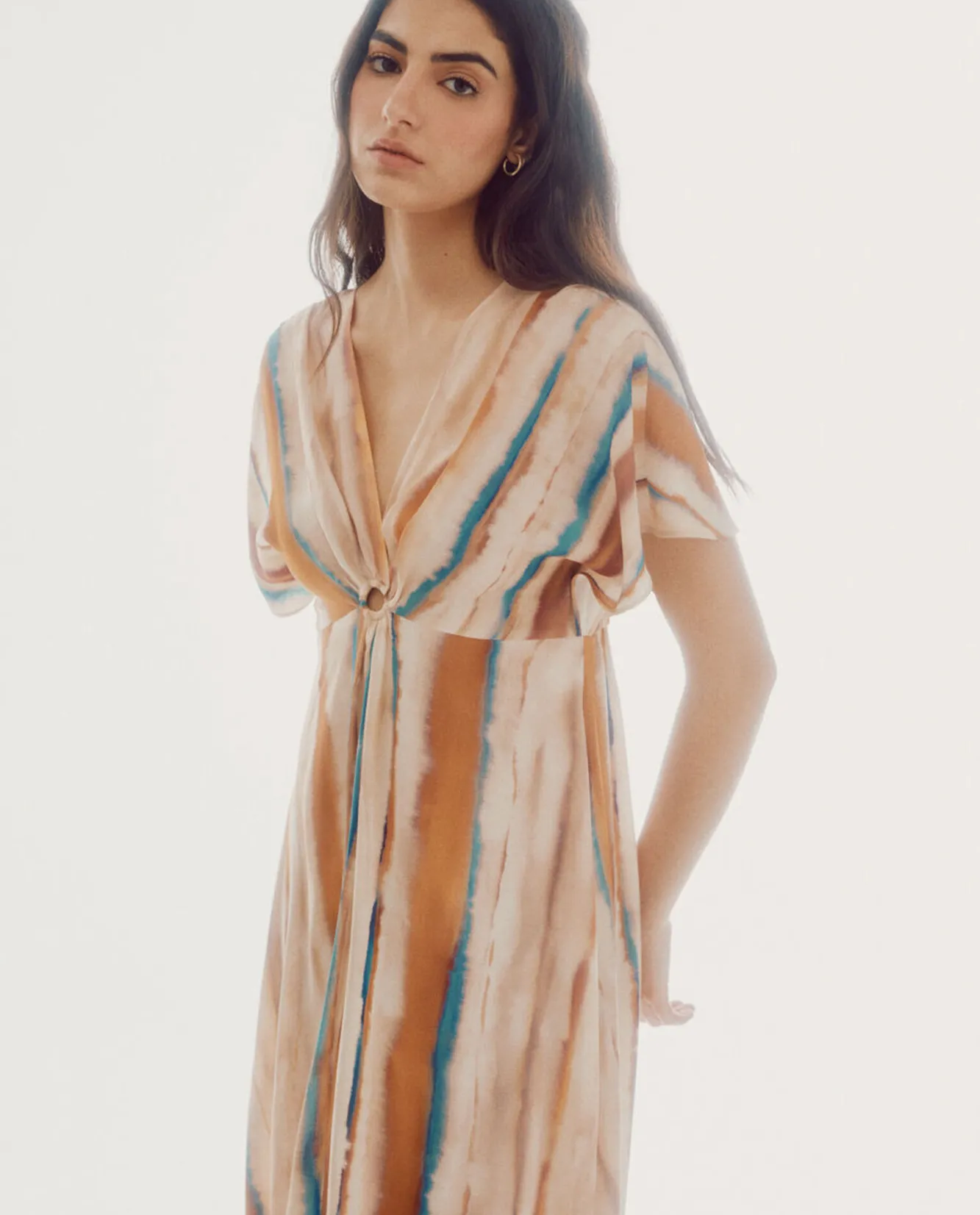 Slowlove Vestido Estampado Tie Dye Estampado Blanco Online