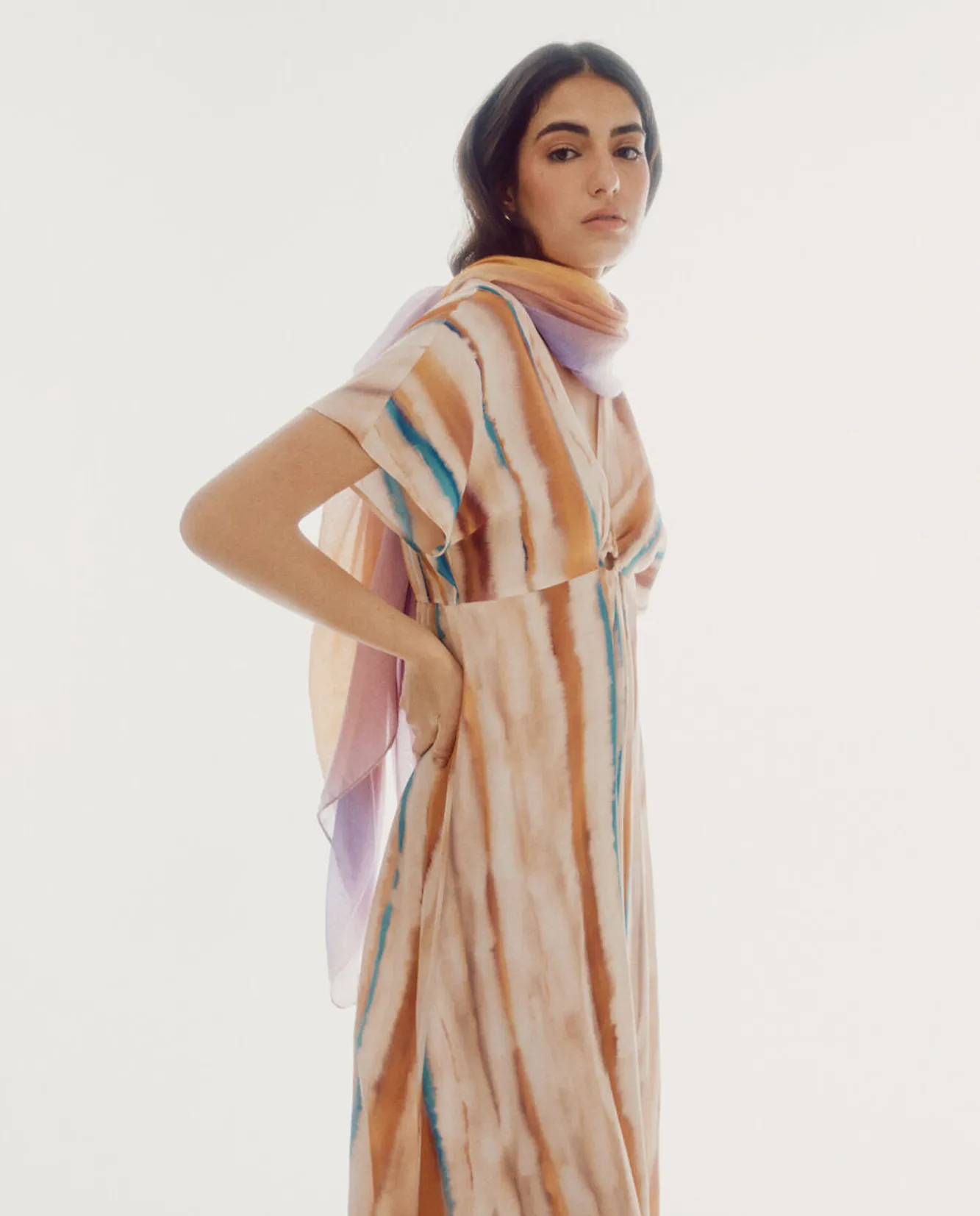 Slowlove Vestido Estampado Tie Dye Estampado Blanco Online
