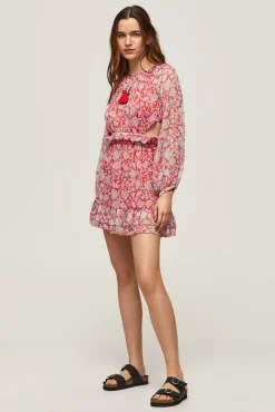 Pepe Jeans Vestido Estapado Corto Con Manga Larga. Multicolor Online