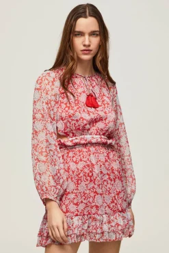 Pepe Jeans Vestido Estapado Corto Con Manga Larga. Multicolor Online
