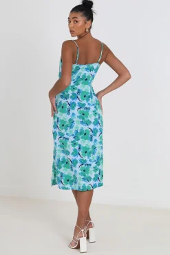 Brave Soul Vestido Floral De Tirantes Estampado Verde Sale