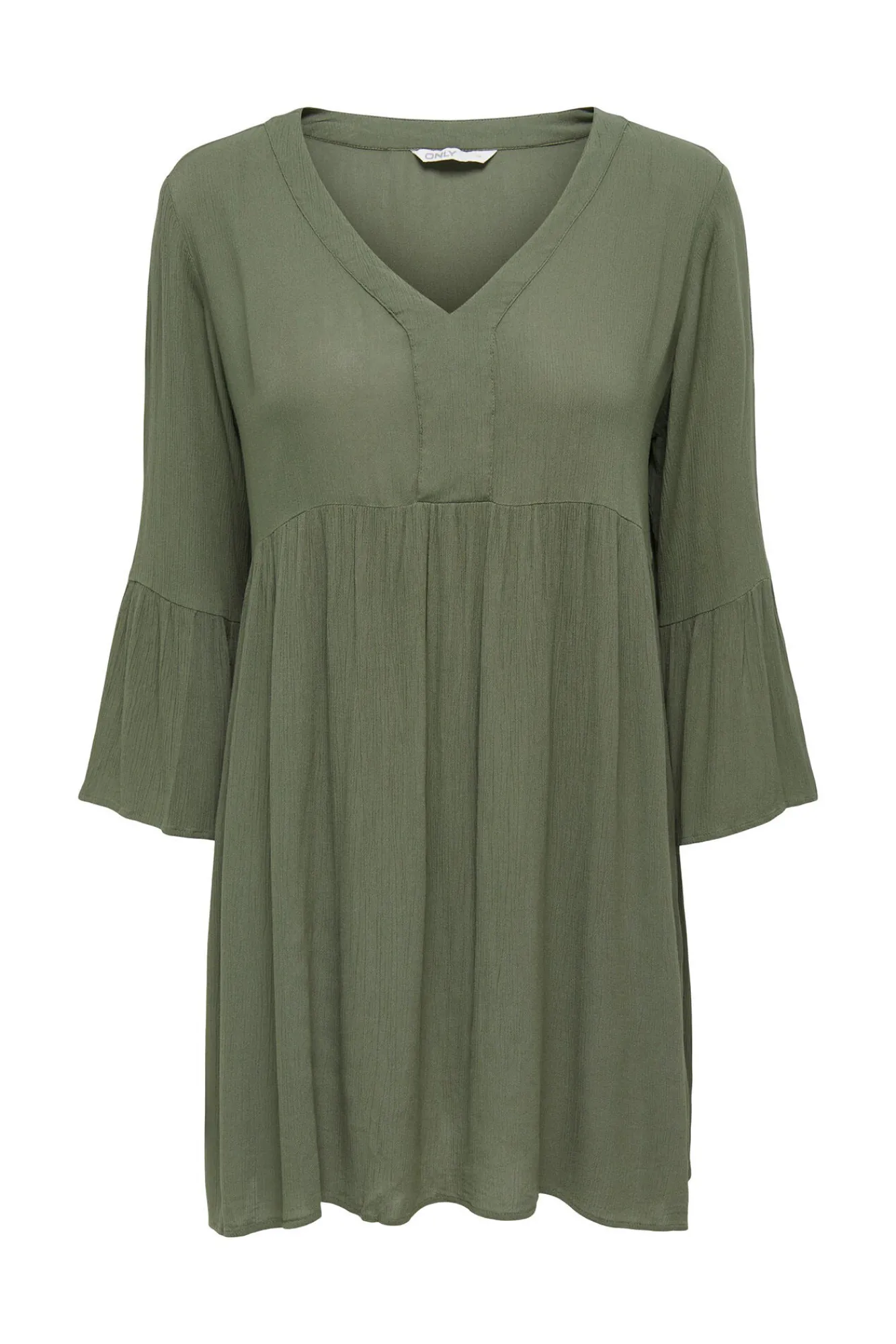 Only Vestido Fluido Media Manga Verde Discount