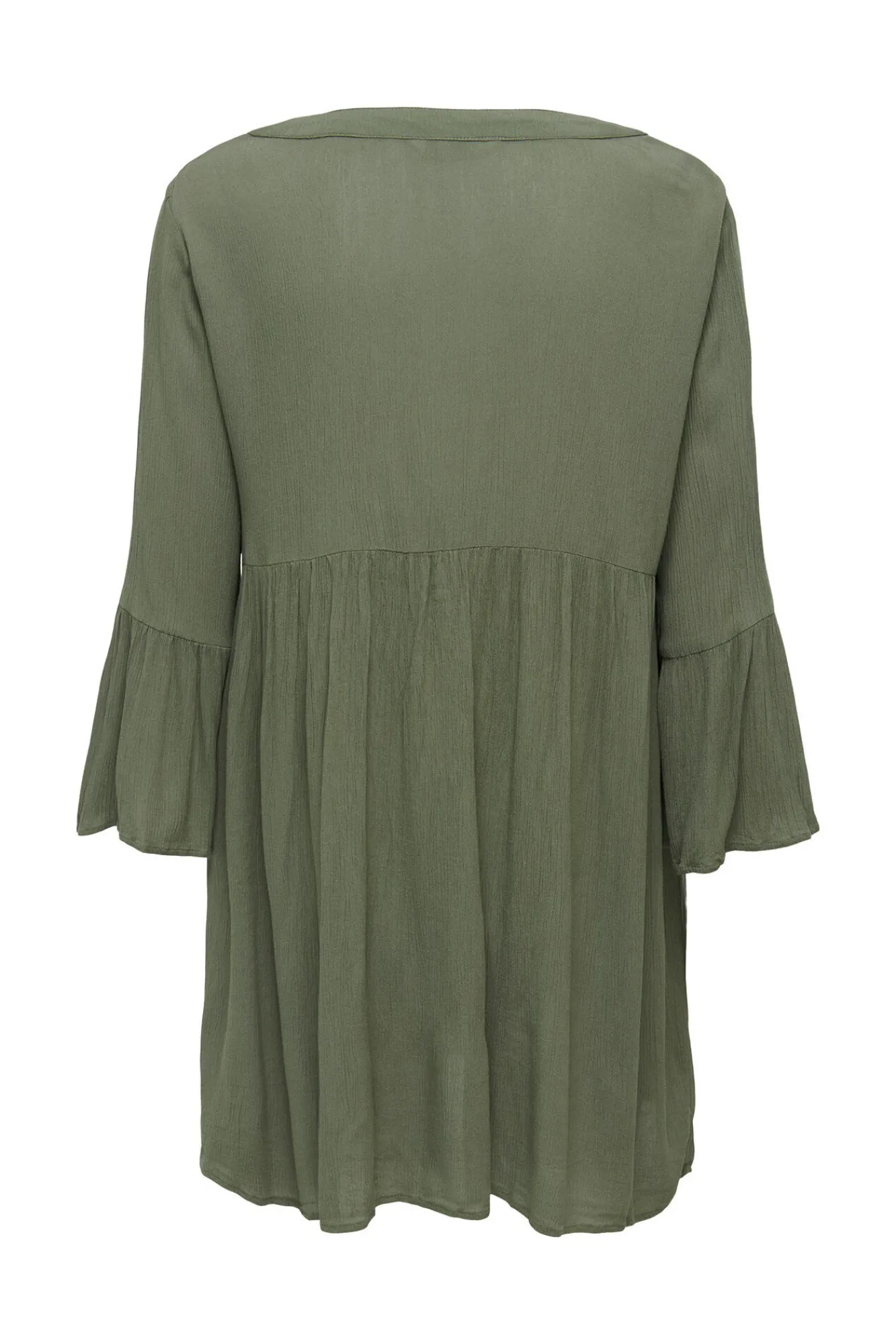 Only Vestido Fluido Media Manga Verde Discount