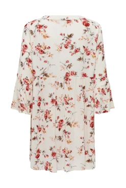 Only Vestido Fluido Media Manga Blanco Discount
