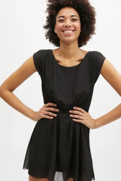 Inside Vestido Goma Cintura Negro Outlet