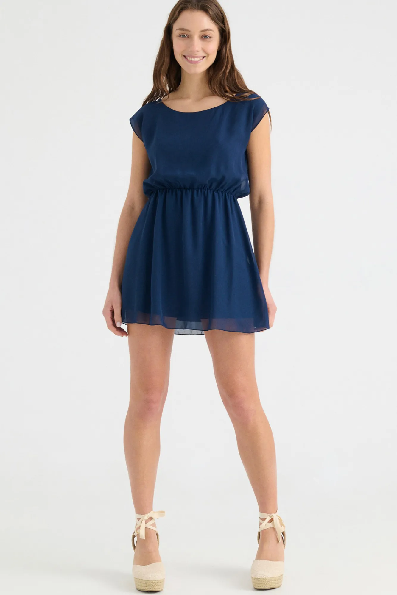 Inside Vestido Goma Cintura Navy Hot