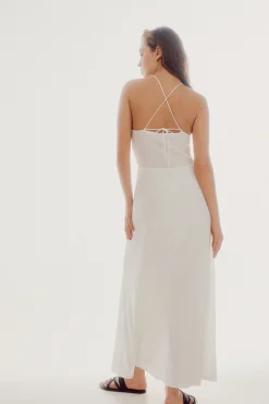 Slowlove Vestido Halter Con Abalorios Blanco Hot