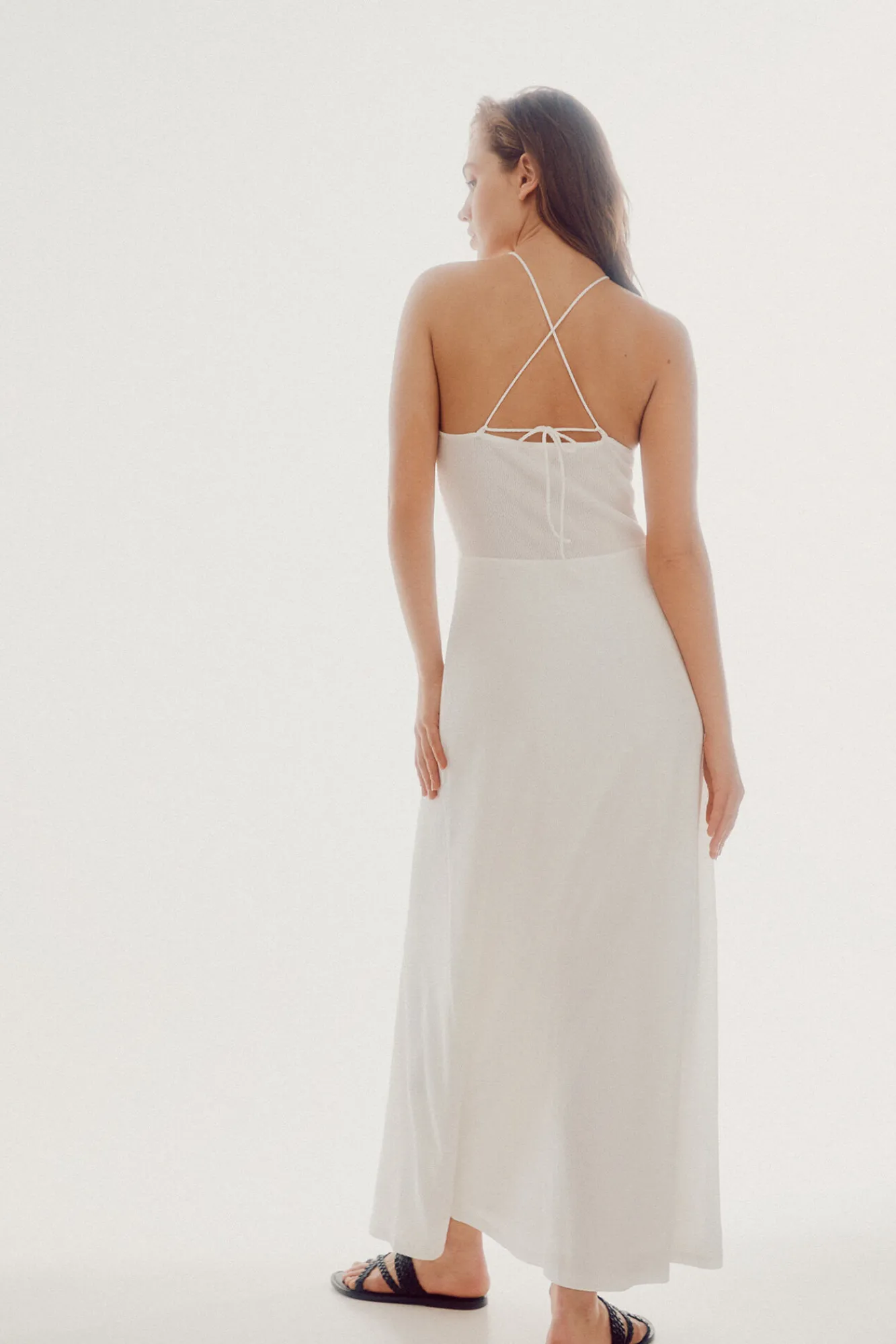 Slowlove Vestido Halter Con Abalorios Blanco Hot