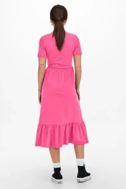 Only Vestido Largo Rosa Outlet