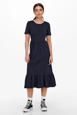 Only Vestido Largo Azul Medio New