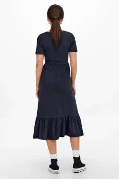 Only Vestido Largo Azul Medio New