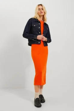 Jack & Jones Vestido Largo Con Lyocell Naranja Hot