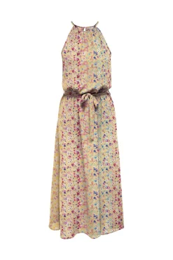 Only Vestido Largo Cuello Halter Amarillo Online