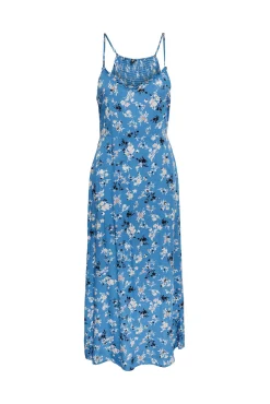 Pieces Vestido Largo De Mujer Azul Medio Best