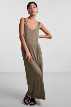 Pieces Vestido Largo De Mujer. Verde Clearance