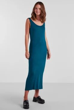 Pieces Vestido Largo De Mujer. Turquesa Discount
