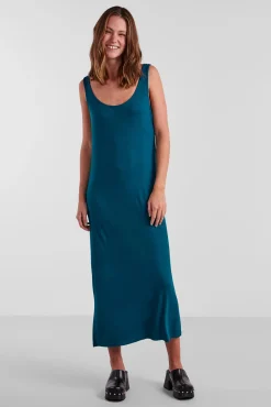 Pieces Vestido Largo De Mujer. Turquesa Discount