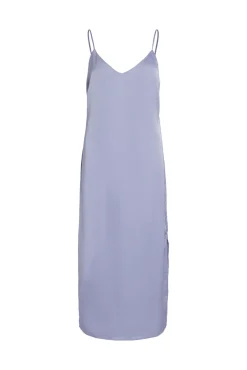 Vila Vestido Largo De Tirantes Satinado Lila Online