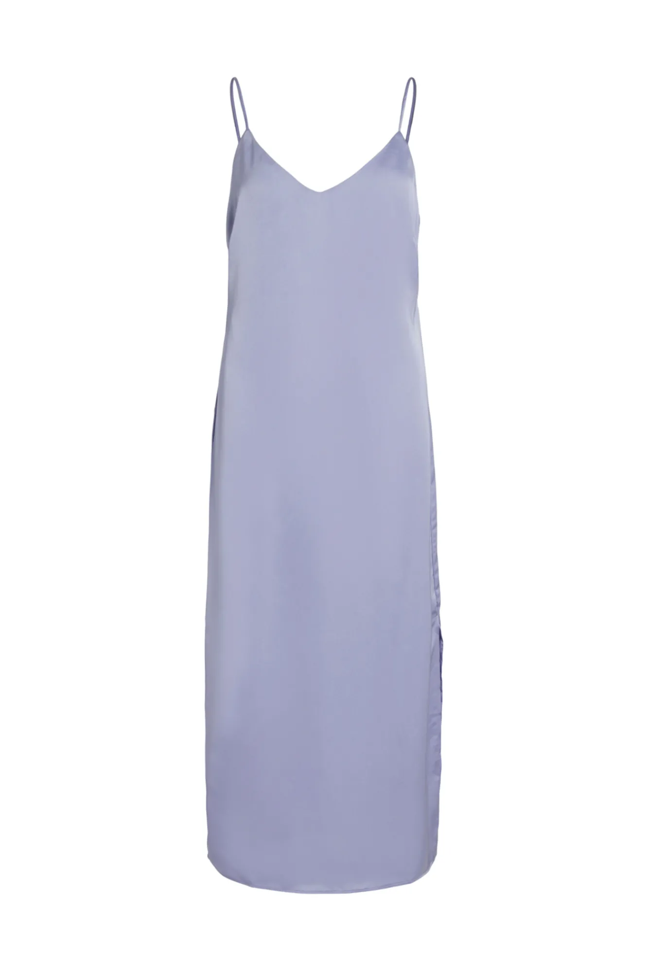 Vila Vestido Largo De Tirantes Satinado Lila Online