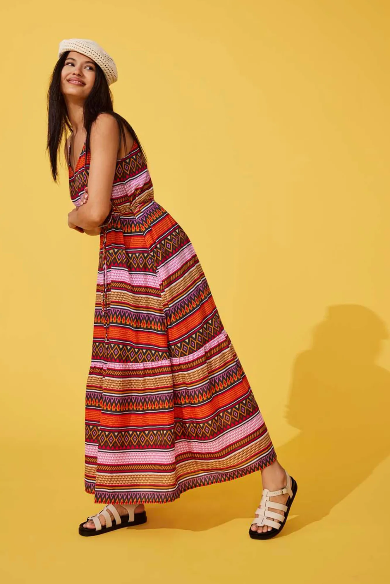 Only Vestido Largo De Tirantes Naranja Online