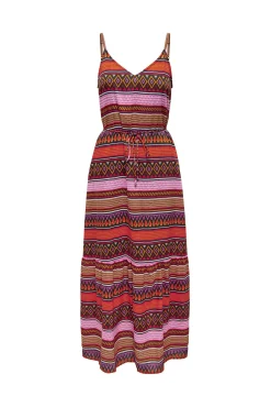 Only Vestido Largo De Tirantes Naranja Online