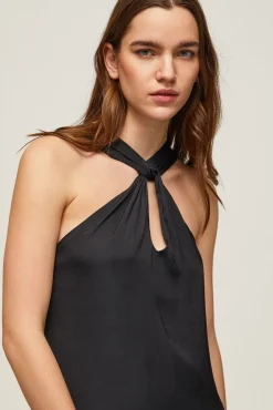 Pepe Jeans Vestido Largo De Tirantes. Negro New