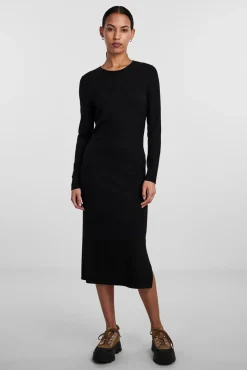 Pieces Vestido Largo Elastico Negro Outlet