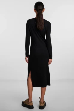 Pieces Vestido Largo Elastico Negro Outlet