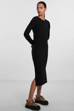 Pieces Vestido Largo Elastico Negro Outlet