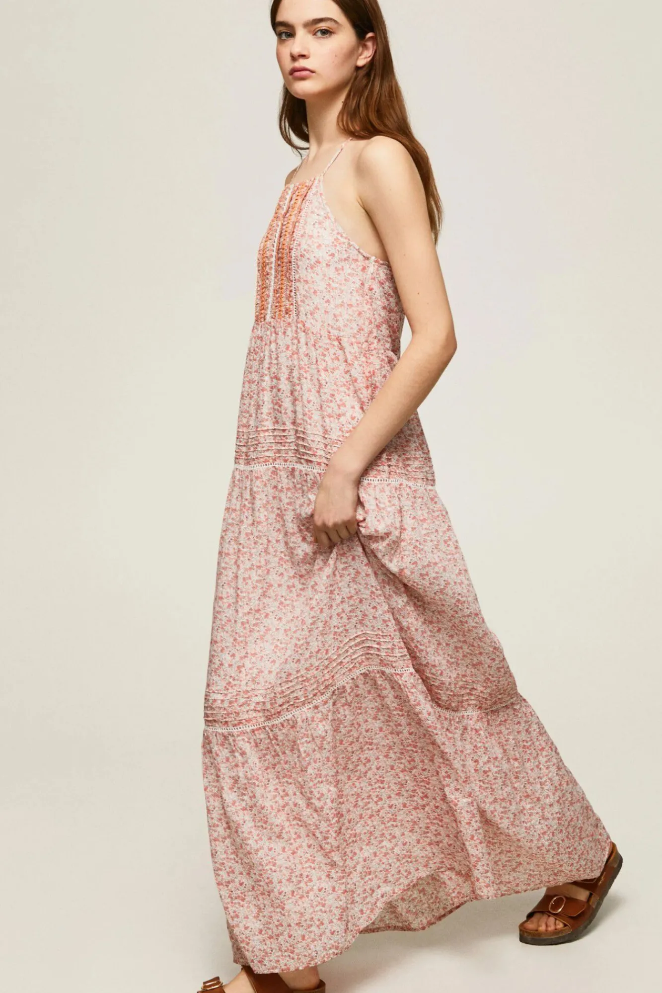 Pepe Jeans Vestido Largo Estampado. Multicolor Clearance