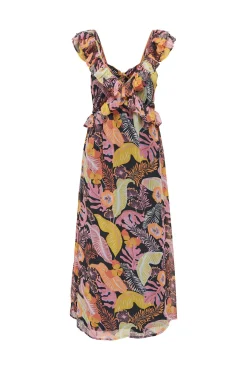 JDY Vestido Largo Estampado Sin Mangas Negro Clearance